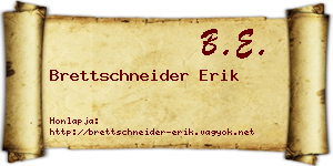 Brettschneider Erik névjegykártya